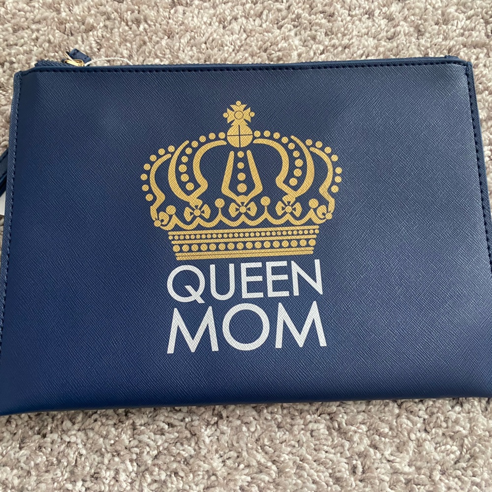 Royal Blue Clutch with Gold Crown